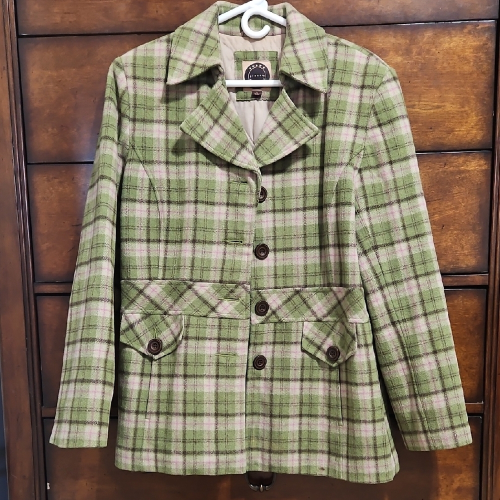 Giacca Green & Cream Plaid Trendy & Timeless Peacoat